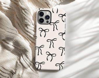 Aesthetic Ribbon Bow case Pink Bow Coquette Phone Case black bow phone case Cute Phone Case Bow Girly Bow phone case ribbon iphone cases pro