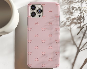 Tiny Ribbon Bow Phone Case Coquette Ribbon iPhone Aesthetic mobile phone case classic ribbon bow pattern iPhone casing Samsung phone cases