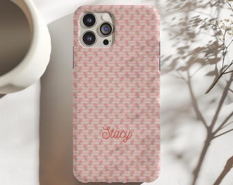 Floral petal pattern design phone case Personalized Name Apple iPhone Samsung Galaxy Custom Initials iphone 16 15 14 13 12 11 10 Tough Case