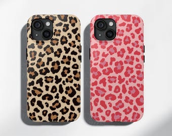 Leopard Personalised Phone Case, Leopard phone case, Snow Leopard Phone Case, Leopard Print iPhone,