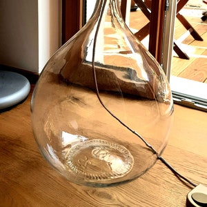 Lámpara de botella de vidrio, base de lámpara de mesa de vidrio grande, base de lámpara de botella de vidrio