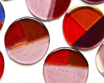 Bunte Geschmolzene Murano Glas Untersetzer, Rote Glasuntersetzer, Weihnachtsgeschenk