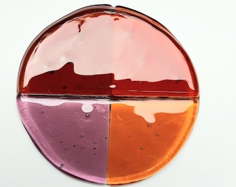 Sous-bocks colorés en verre de Murano fusionné, sous-bocks en verre rouge, cadeau de Noël