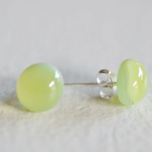 Mint green honey glass earrings handmade in Italy image 1