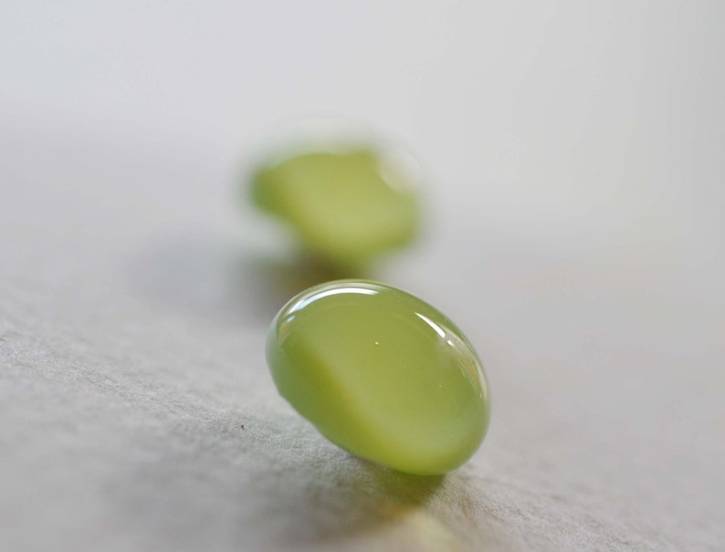 Mint green honey glass earrings handmade in Italy image 3