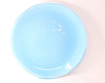 Turquoise glass plate, Custom Color and size Glass Plates, Starter Plates