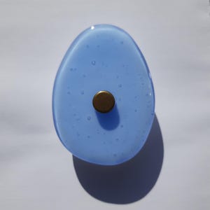 Egg form Murano glass cabinet knobs - Opac Glass with Transparent Layer