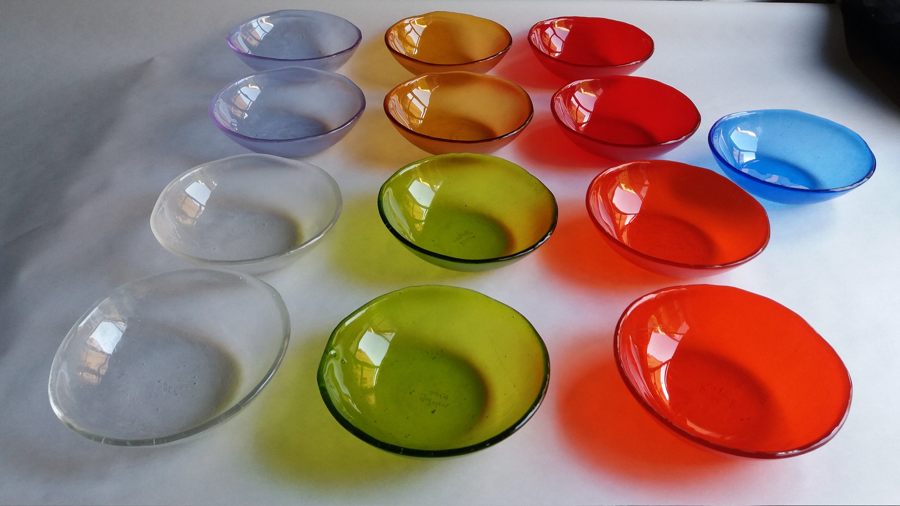 Set of 3 small glass bowls Small custom color glass bowls Etsy