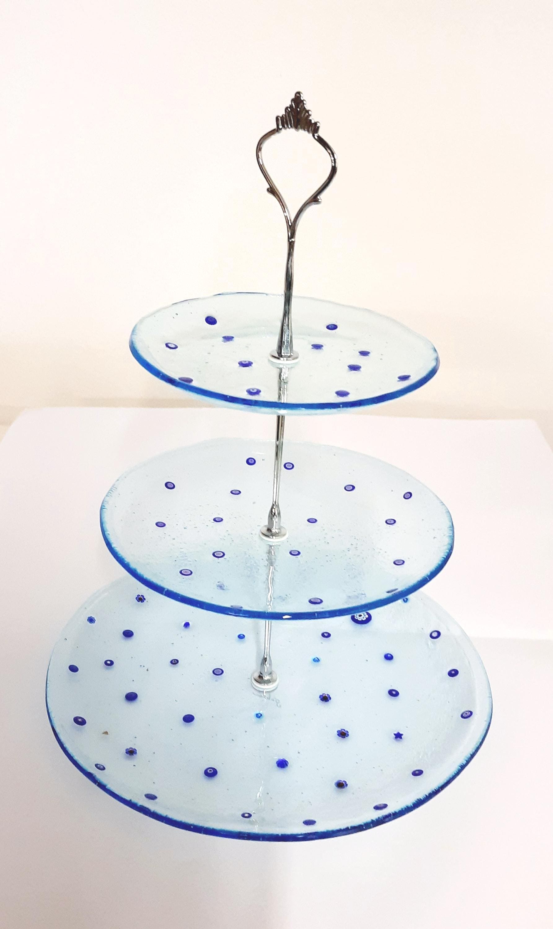 Cake stand glass turquoise - Etsy 日本 - 【希少】西洋アンティーク