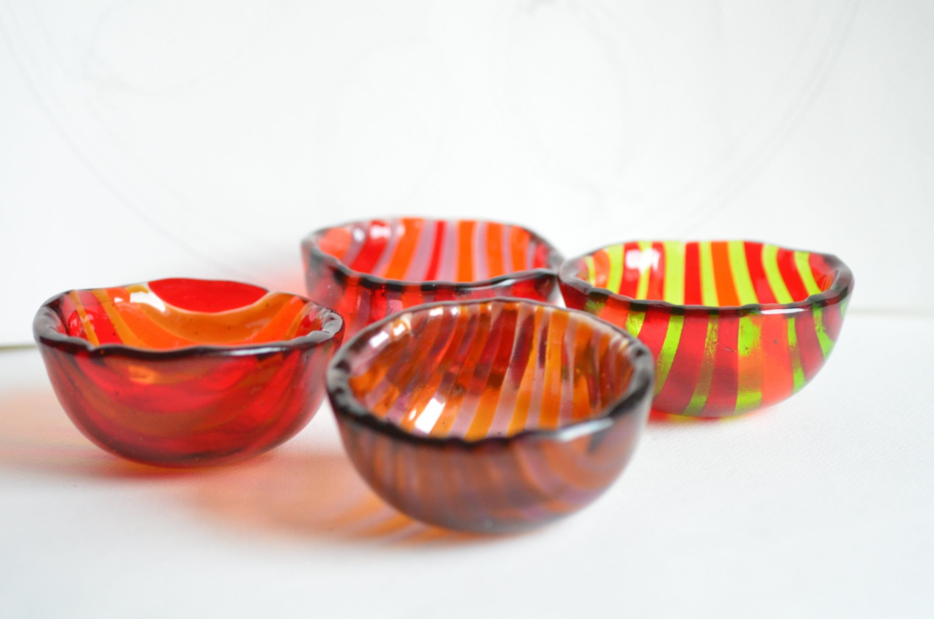 Colorfull Murano glass dipping sauce bowls