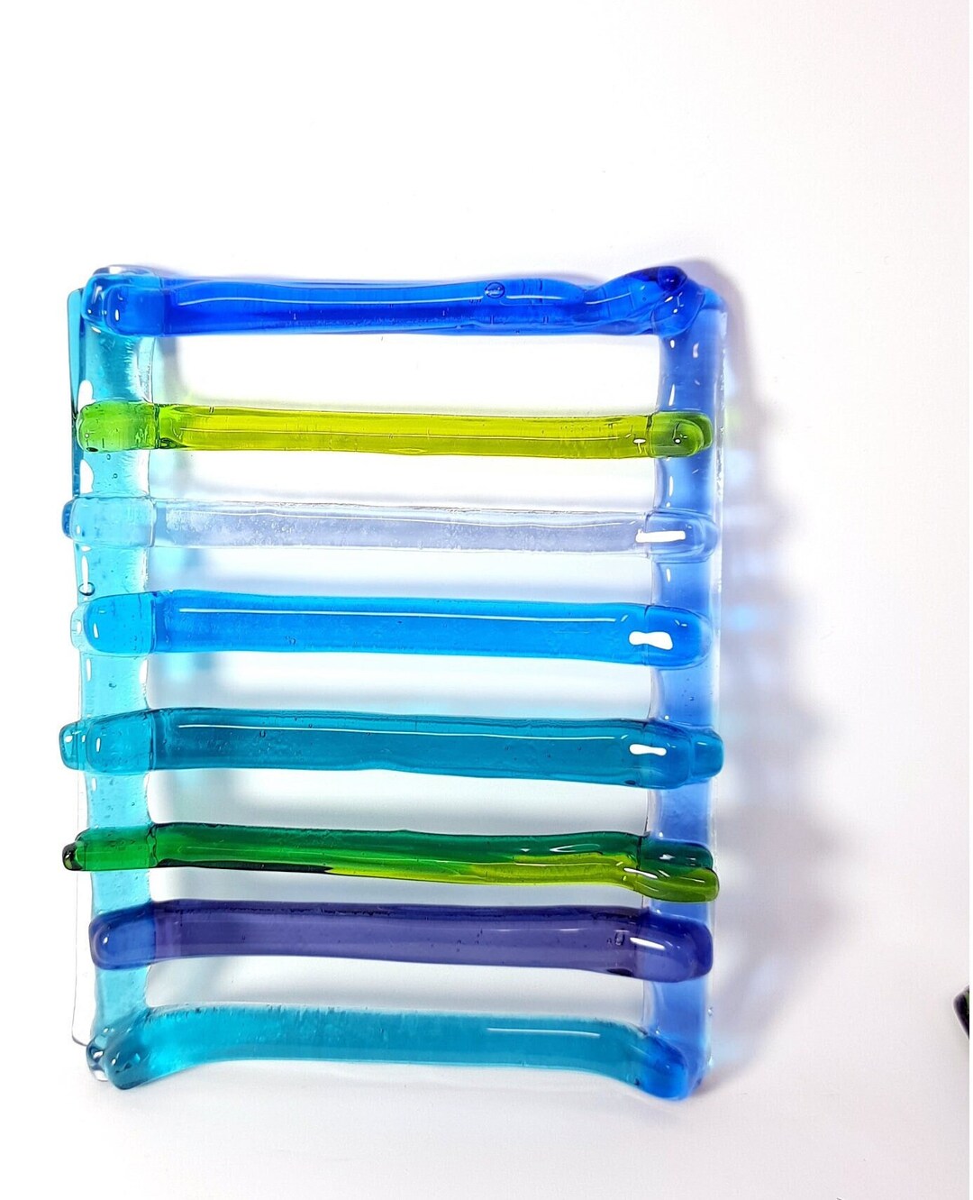 Sea Glass Soap Dish Mixed Color Soap Dish Fused Glass Soap Etsy