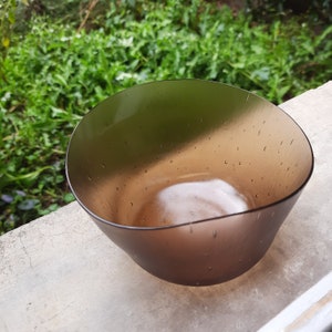 Bronze Fused Glass Bowl in organic form