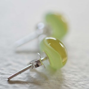 Mint green honey glass earrings handmade in Italy image 4