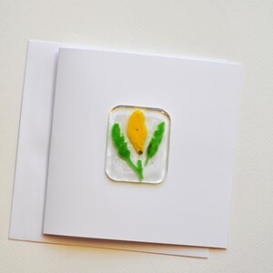 Blanko-Grußkarte mit Fusing-Glas Mimose Blume