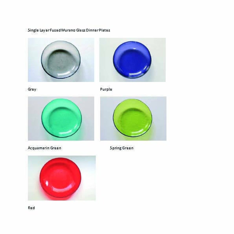 Platter Set Custom large glass dinner platters monocolor dinner platters Murano glass spring plates Custom plate set 24 colors