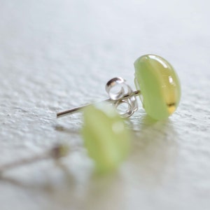 Mint green honey glass earrings handmade in Italy image 2
