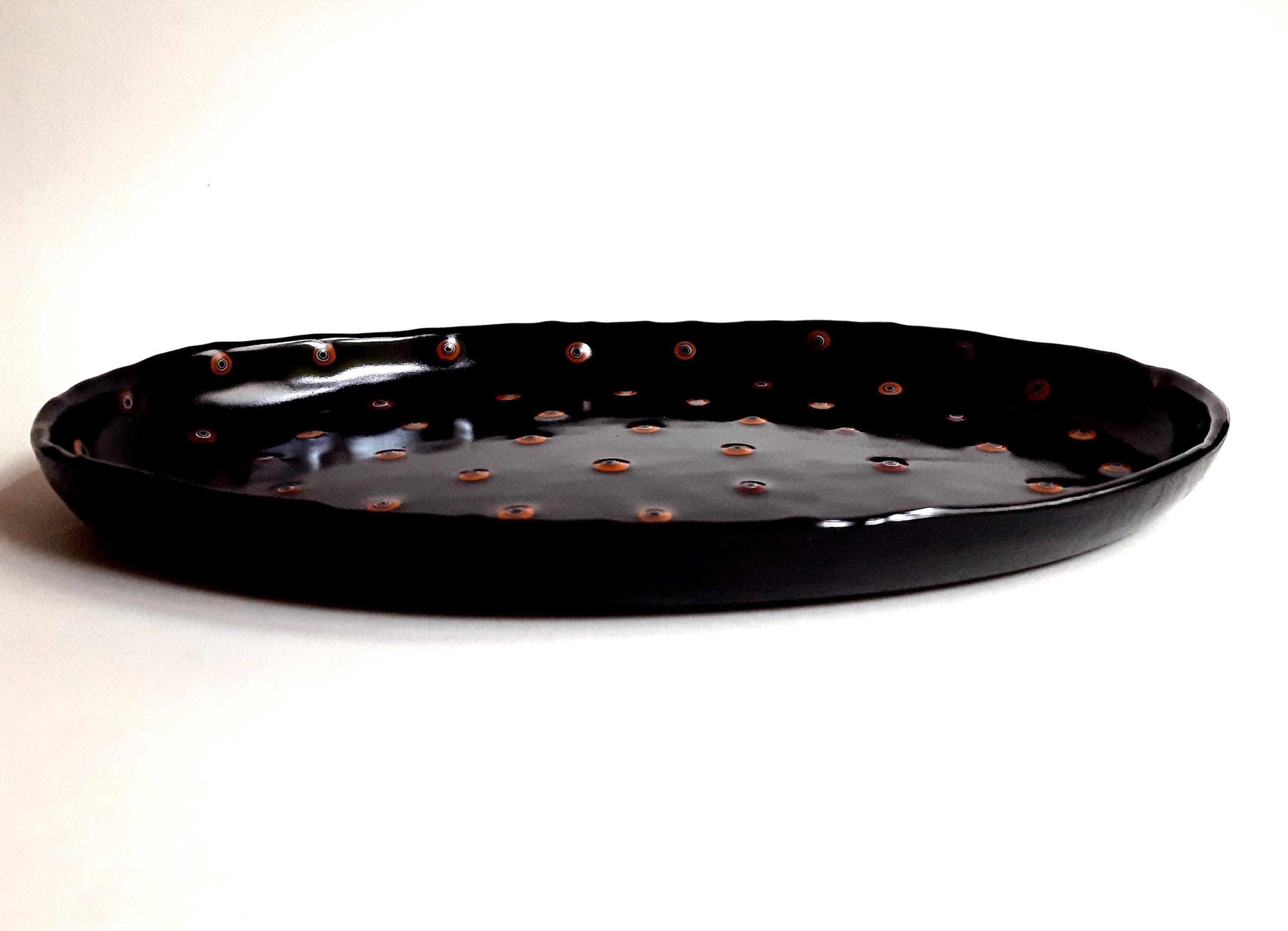 MURANO GLASS ブラック ミルフィオリプレート皿 MURANO GLASS ブラック ミルフィオリプレート皿 Noah - Black Murrina