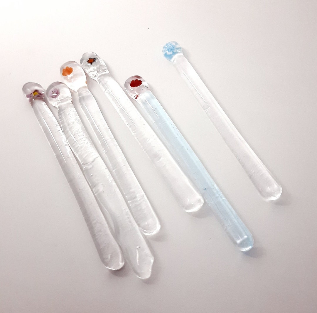 Ref.104, Set of 6, Glass Stirring Rods, Stirring Sticks , Bar Home