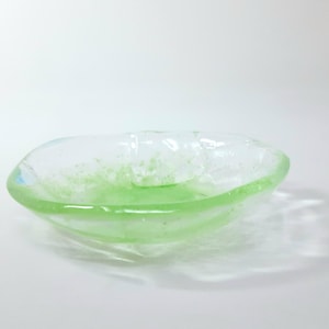 Murano Glass Sushi Dipping Bowl: Mint Green & Clear, Handmade in Italy