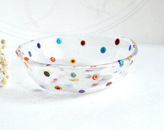 Cuencos de cristal de Murano con diseño floral de 12 cm (4,7") para aperitivos.