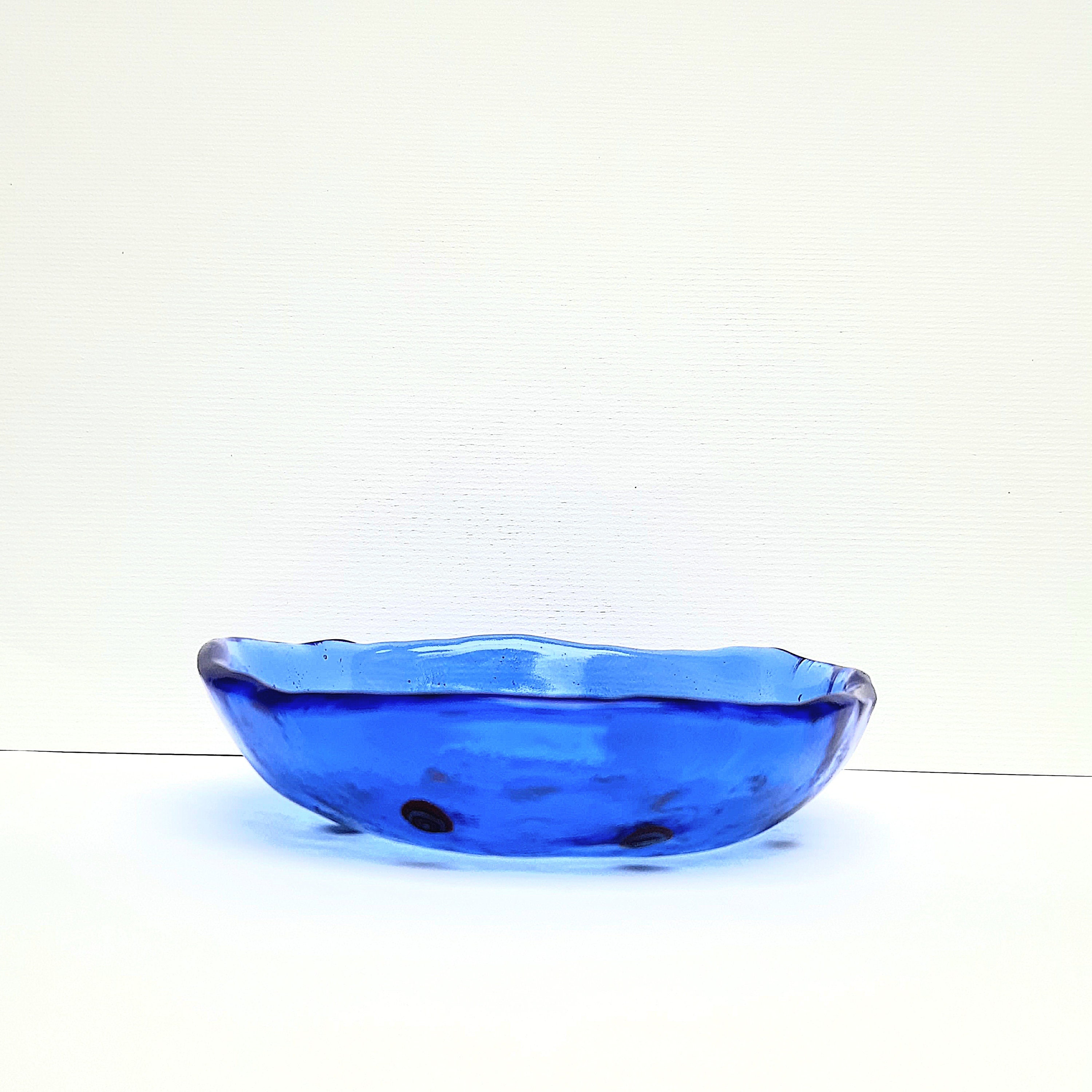 前菜盛り付け用の青いムラーノガラスのボウル - Etsy 日本