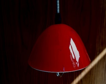 Lámpara colgante de cristal de Murano rojo: lámpara de techo minimalista de cristal fundido