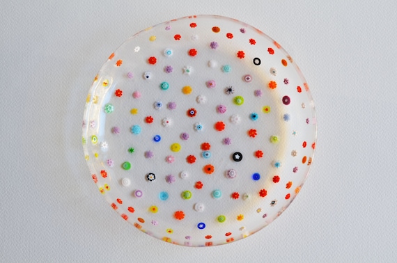 MURANO GLASS 28cm 大きな ミルフィオリ プレート皿 MURANO GLASS 28cm 大きな ミルフィオリ プレート皿