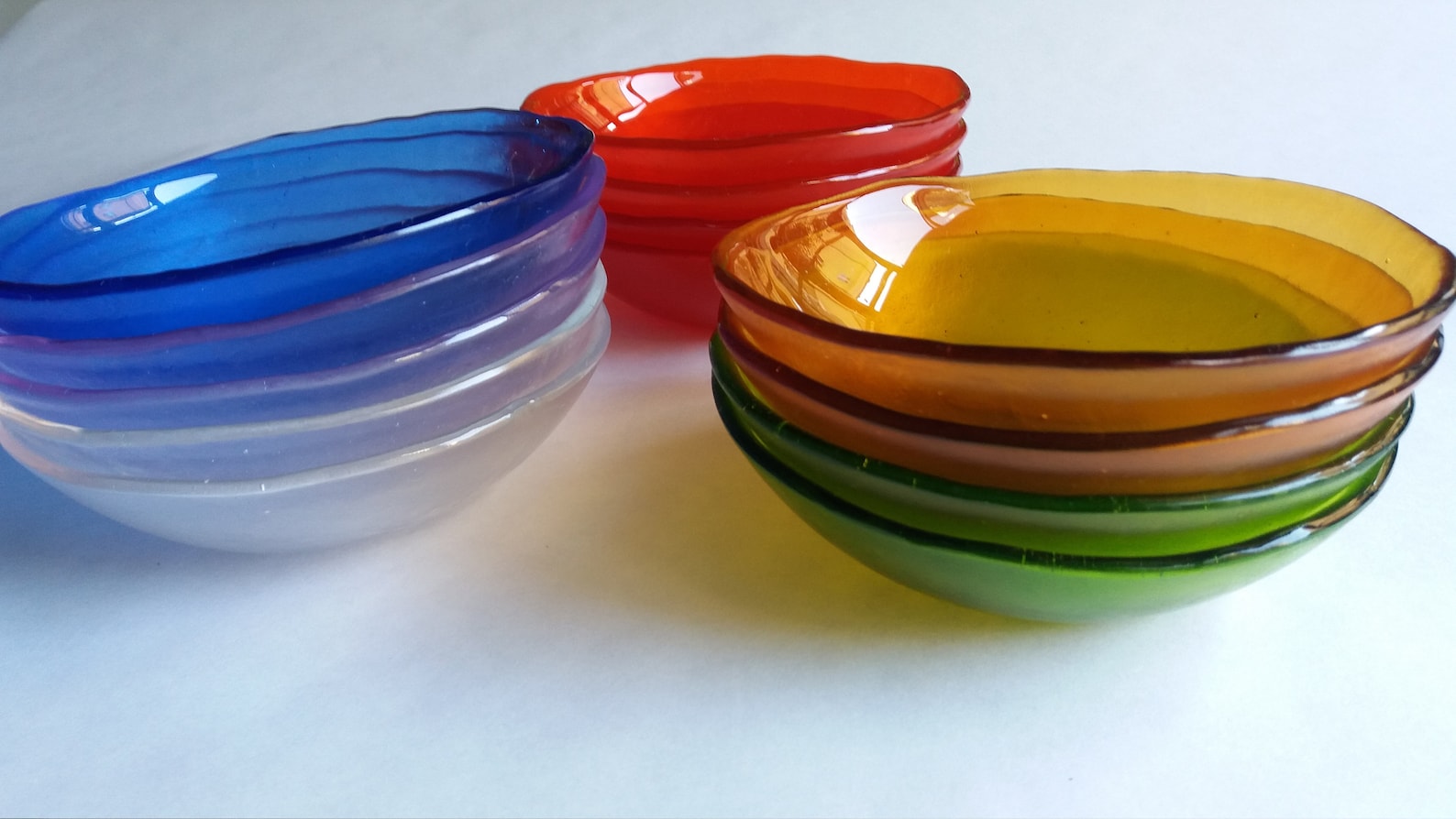 Set of 3 small glass bowls Small custom color glass bowls Etsy