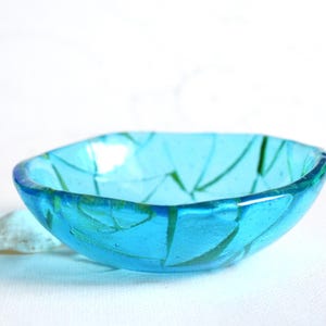 Turquoise Murano Glass Dipping Bowl: Handmade Italian Dish
