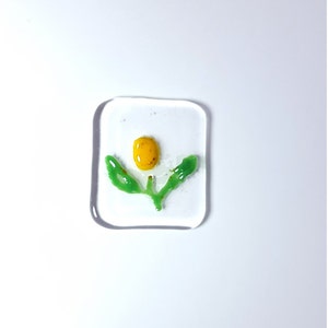 Blanko-Grußkarte mit Fusing-Glas Mimose Blume