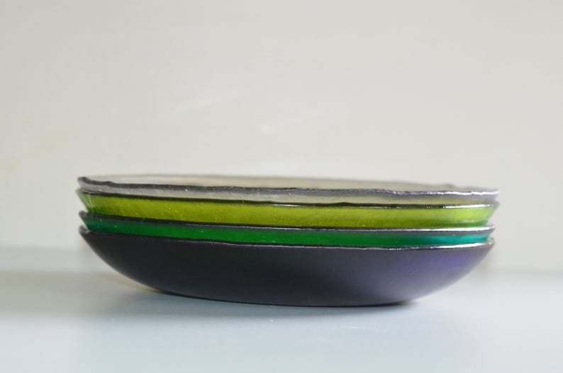 Platter Set Custom large glass dinner platters monocolor dinner platters Murano glass spring plates Custom plate set 24 colors