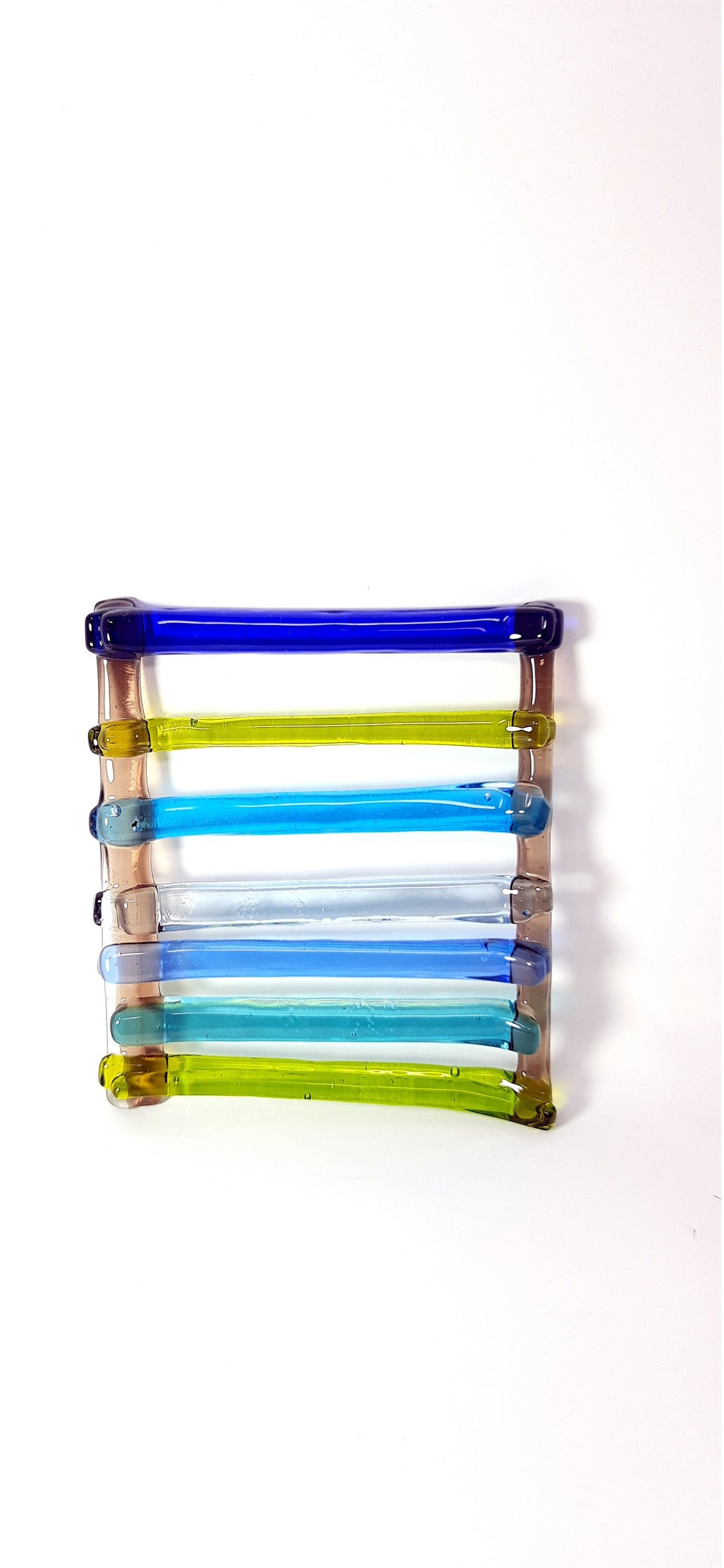 Sea Glass Soap Dish Mixed Color Soap Dish Fused Glass Soap Etsy