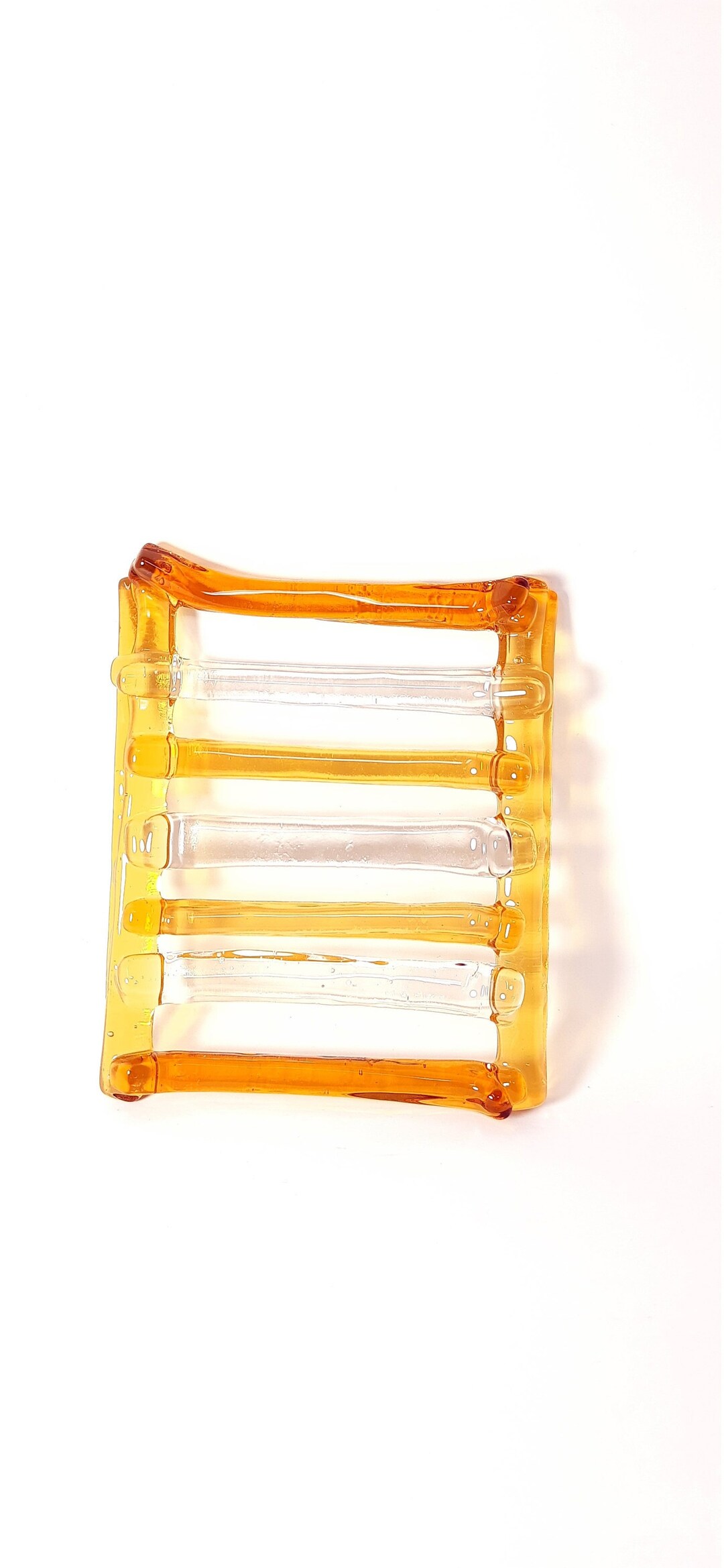 Reserved for Andrea Amber Glass Soap Dish Mixed Color Soap Etsy