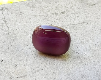 Ref. 76 Anillo de cristal de Murano con amatista oscura y banda de cobre ajustable.