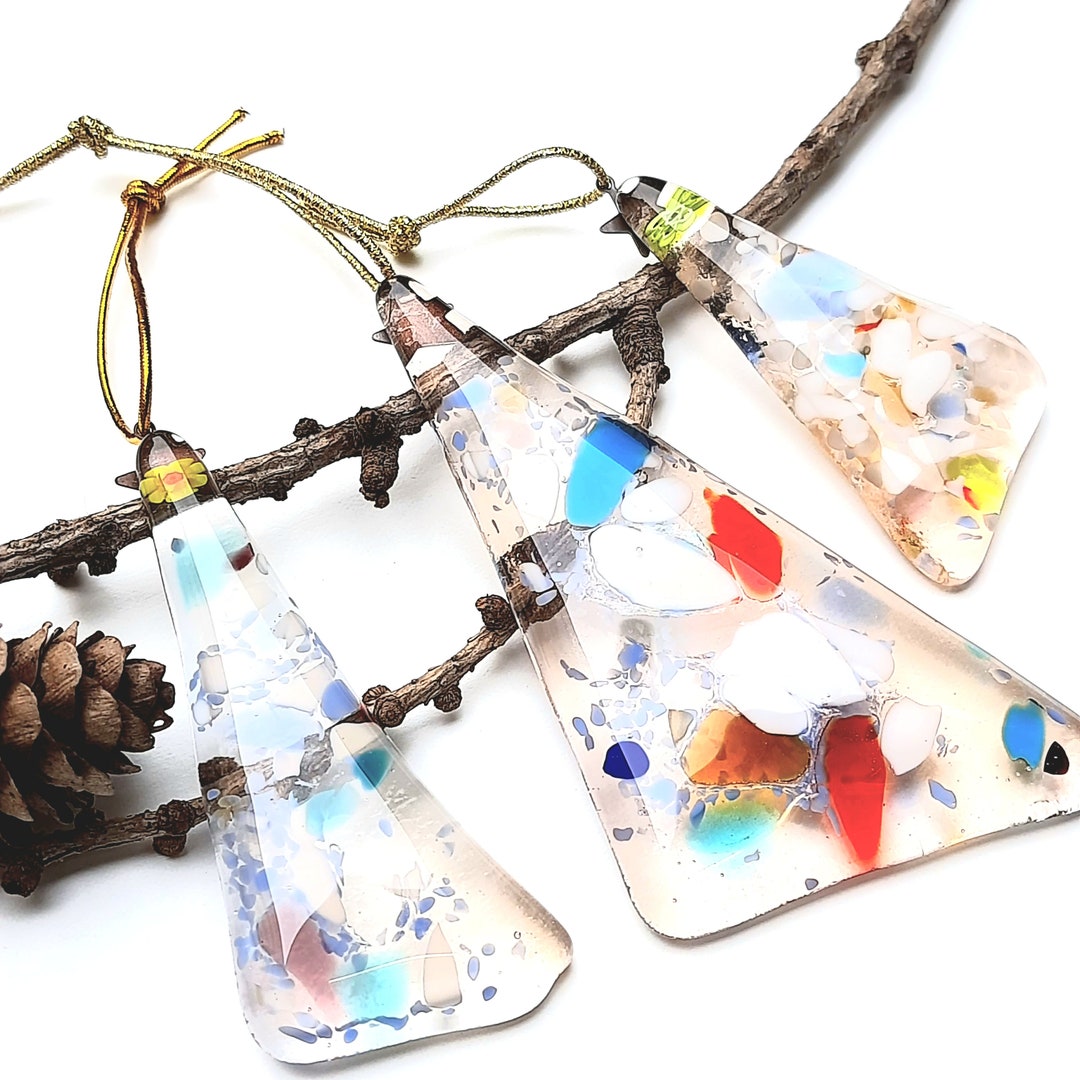 Light Orange Glass Christmas Tree Ornaments, Luscious Christmas Decor