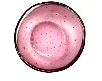 Bol de service en verre fusionné couleur améthyste