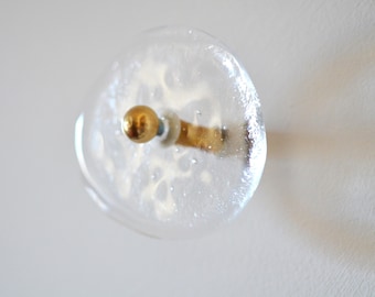 Nr. 44 Abstrakte Murano Glas Wandhaken in Klar Glas