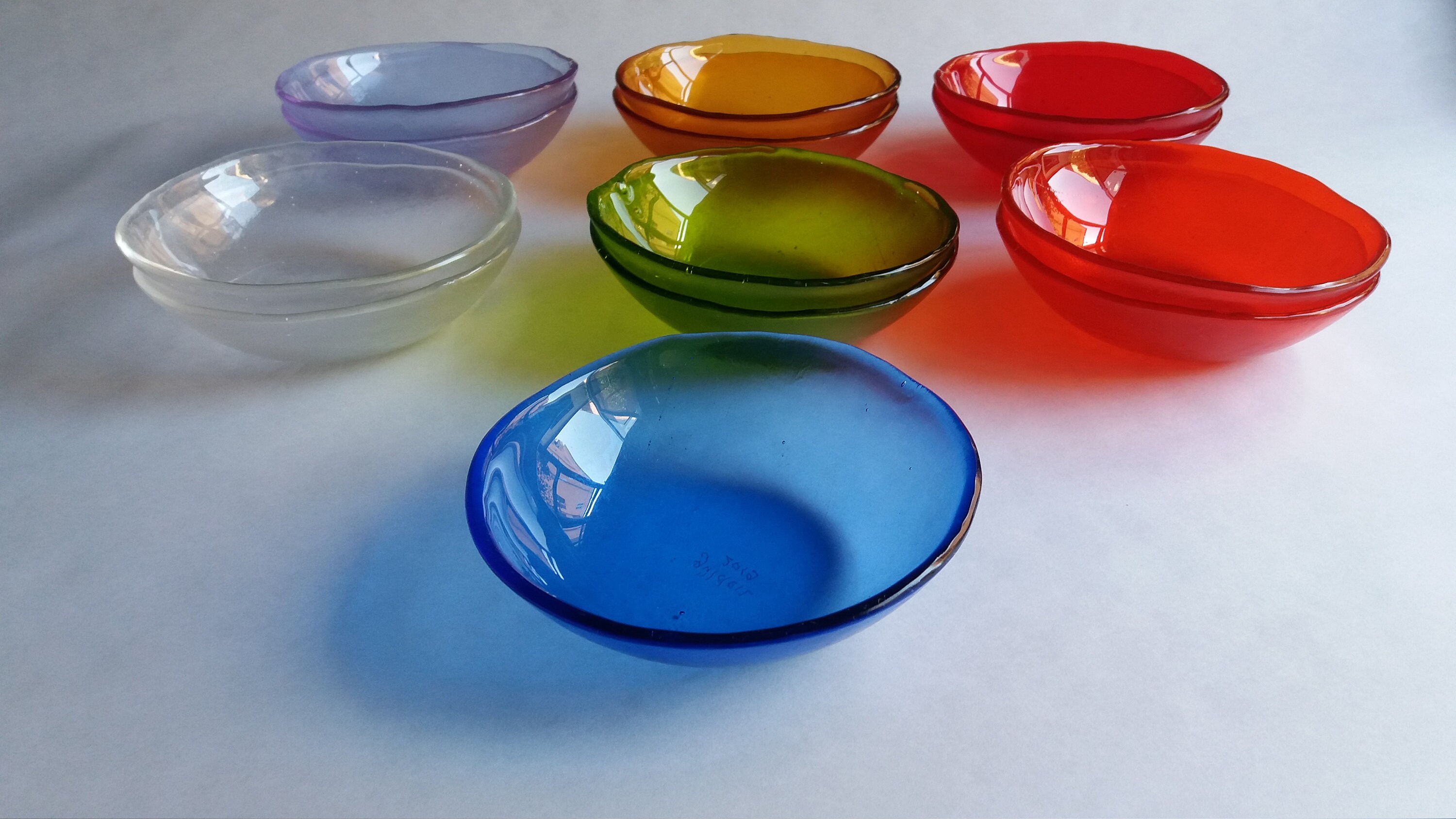 Set of 3 small glass bowls Small custom color glass bowls Etsy