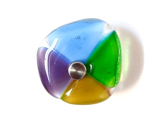 Gancho de pared de cristal de Murano multicolor