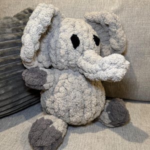 Hand Knit Chunky Elephant Plush