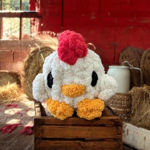 Hand Knit Chicken Little Plush Finger Knit