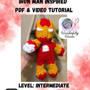 Iron Man Inspired Finger Knit Pattern, Full Video & PDF Tutorial, Finger Knit Tutorial, Chunky Knit Pattern, Hand Knit
