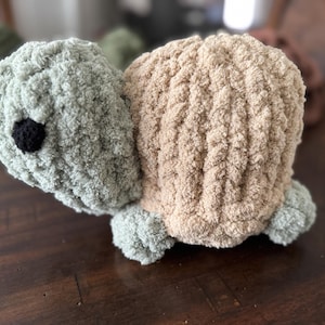 Chunky Hand Knit Turtle Plush Animal