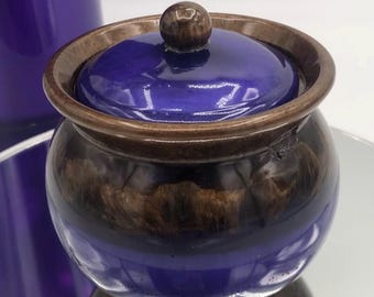 Purple Resin Jar: Bronze Tone Jewelry Storage