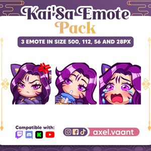 Kaisa Pack Twitch Emote | Discord Stickers | Kai&#39;sa League of Legends Emotes | Stream Graphics | Cute Emotes  Twitch, Discord and Youtube