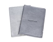 Silver Leather Passport Cover, Passport Holder , Gifts For Travelers, Travel Gifts, Passport Leather Pouch, Women Gifts Ideas