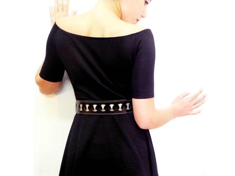 Black Women Waist / Hip Elastic Leather Belt dress Leather Etsy