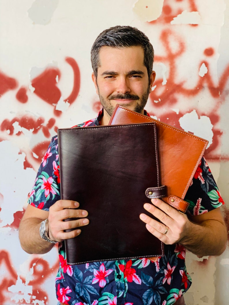 Leather Padfolio Leather Folio A4 Notebook Cover A4 Etsy