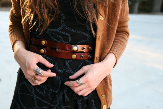 Brown Leather Belt waist belt dress leather sash wide | Etsy