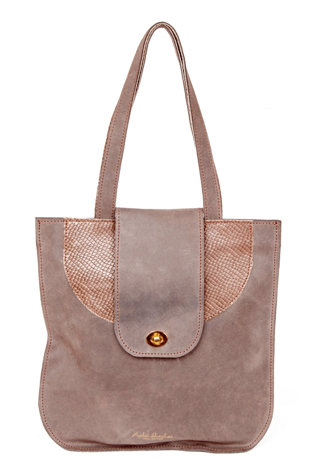 Gray Leather Bag Leather Tote Bag Gray Shoulder Bag gray Etsy